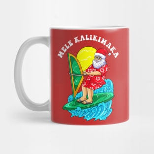 Mele Kalikimaka Santa Wind Surfing Mug